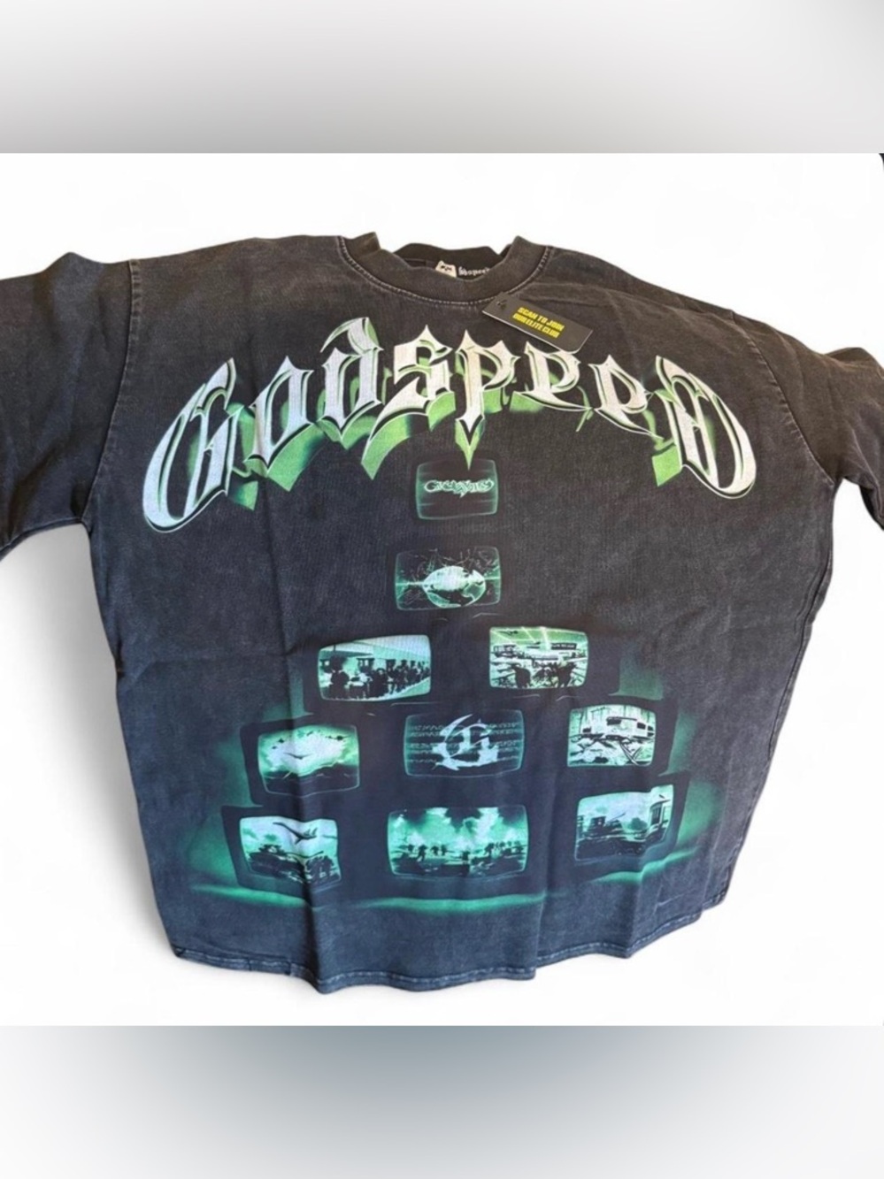 Godspeed Graphic Short Sleeve Tee in Black and Green